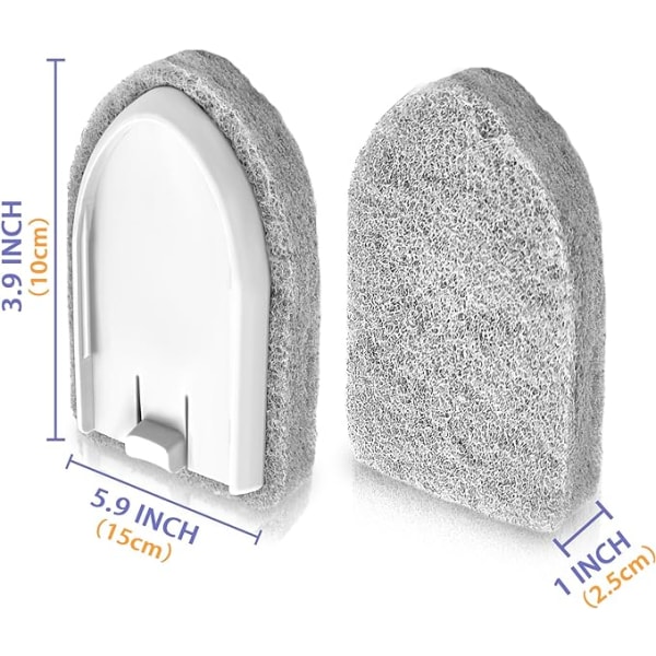 2 kappaletta suihkuharjan puhdistusharjan vaihtopäätä, naarmuuntumatonta kylpyammeen laattaa