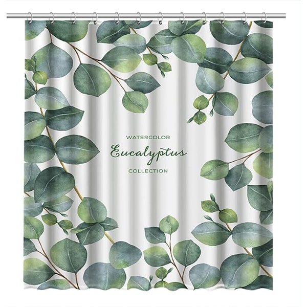 Eukalyptus Blad Bruseforhængsfor - Botanisk Tema Stof til