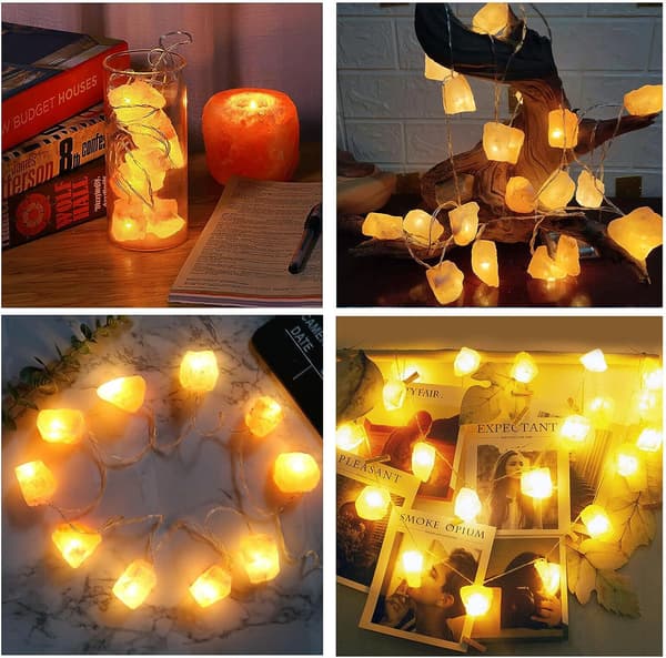 Himalaya Salt Lampe String Lys, 10 LED Fe Lys USB Hængende Lys