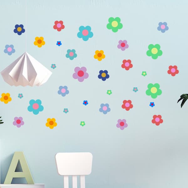 En uppsättning små blommönster väggdekaler väggdekal för sovrum