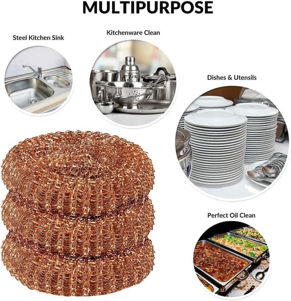 Rostfria skursvampar - 10-pack, diameter 8,5 cm