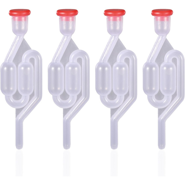 Ilmatiiviit Fermentointipullot Muovikannella Viinille, Oluelle, Hapateille, Kimchille, 4 Kpl Pakkaus