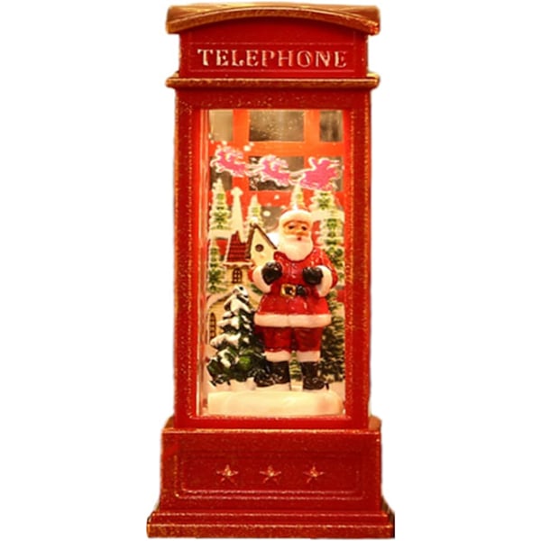Jul Snöglob Lykta Telefonkiosk Snöglob Lykta Telefonkiosk Designad Julbelysning Ornament för Bar KTV Dekoration (Jultomte