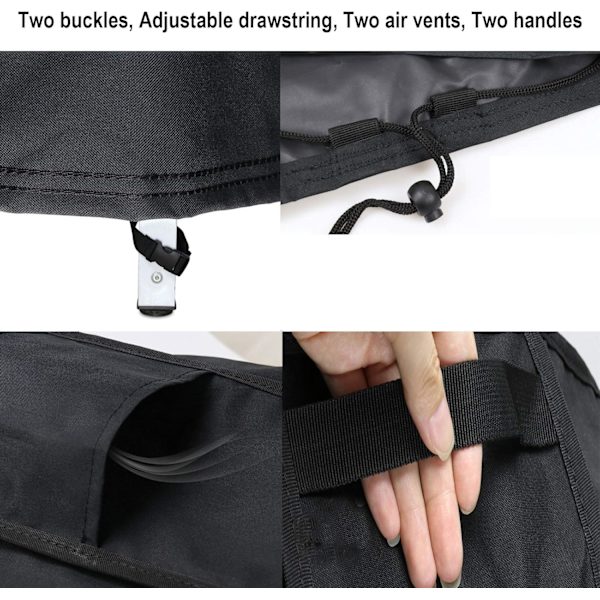 Firkantet Ildstedsdæksel til Havegasildsted Vandtæt Heavy Duty 420D Oxfordstof - 82 x 82 x 61cm (Sort)