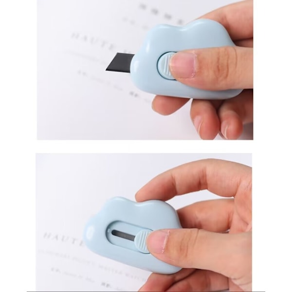 2 stk. mini-papircutter, mini-cutter til højre eller venstre hånd, nøglering-papircutter, magnetisk fingervenlig og sikker pakkeåbner