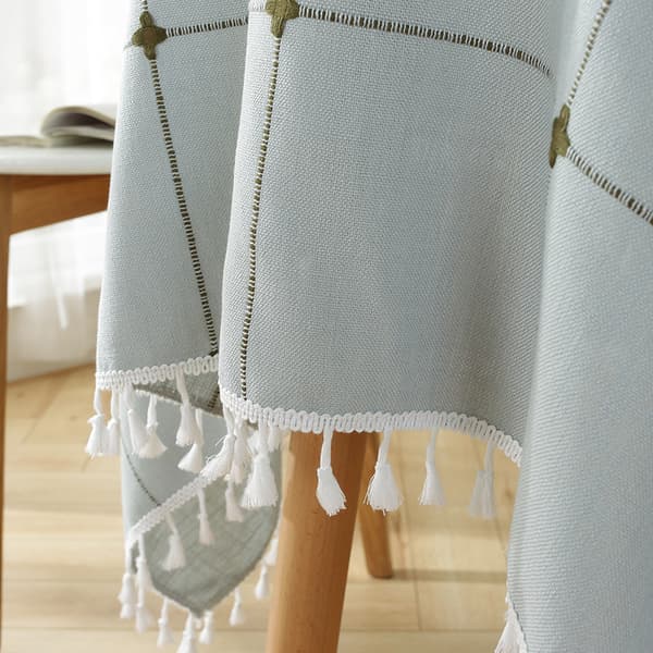 Rustikk brodert liten duk gitter firkantet dusk duk C