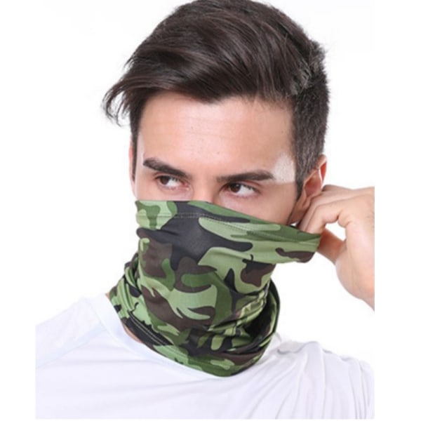 (vihreä maastokuvio) puolimaski kaulaputki snood huppu bandana