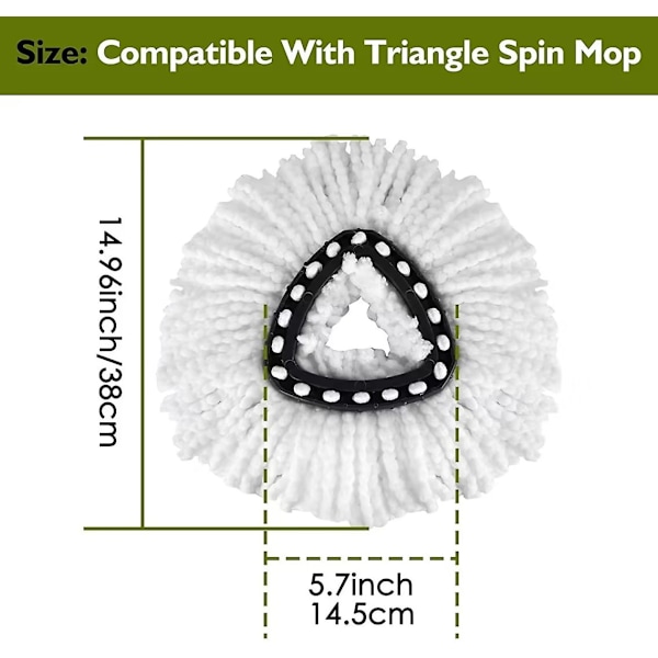 Svingmopprefill - Mopprefill, Mikrofiber Svingmopprefill, Mopp Enkle Rengjøringsgulvhoder Mopp, Mopphoder For Gulvrengjøring (2-pakning - Hvit)