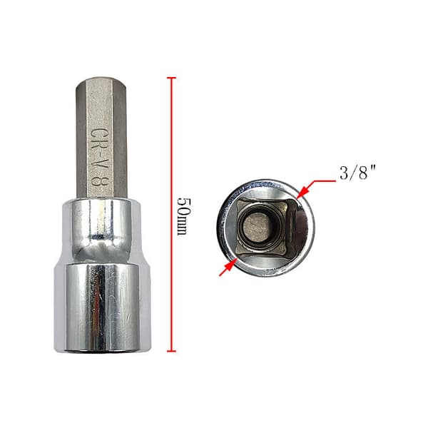 Hex Allen Key/Socket Bits 3/8\" 9stk 3/8 Hexagon Press Batch Sleev