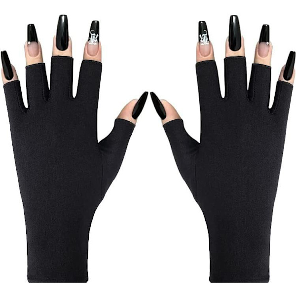 Ljusskyddande nagelhandskar | Gelmanikyrhandskar och anti-UV fingerlösa handskar för kvinnor | Kan användas som solskyddshandskar för körning