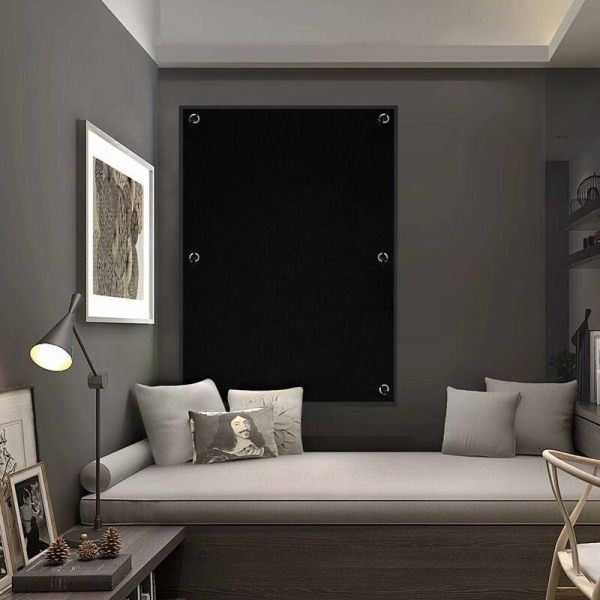 Blackout rullegardin til ovenlys, rullegardin til ovenlys, rullegardin til mørklægning med sugekopper, ingen boring, solbeskyttelse til vinduer og døre, soveværelsesgardin, nem at installere 57x100cm sort