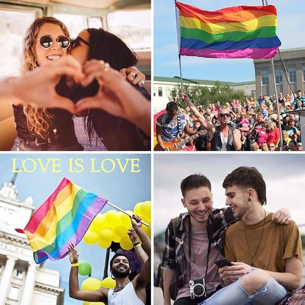 Pride LGBT Regnbågsarmband, Kärlek är Kärlek Flätad Rep Relationer