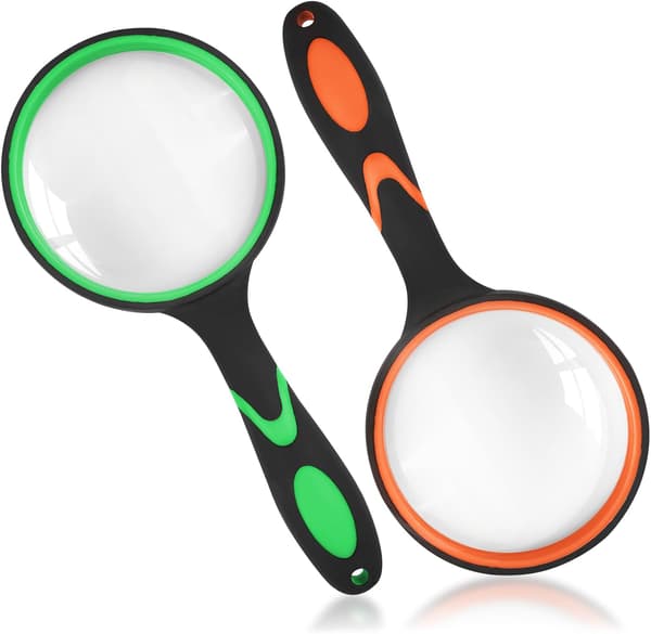 2-pack läsglas, handhållen förstoringsglas med halkfria R