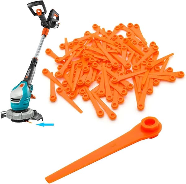 100-pack plastutbytesblad för Gardena 9823 9825 9820 9821 Bru
