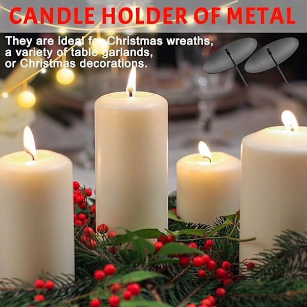 Kynttilänjalka adventtikynttilöille, 4 kpl, metallinen kynttilänjalka kynttilöille, tuikkukynttilöille, pöytäkoristeeksi jouluun, seremonioihin, syntymäpäiväjuhliin