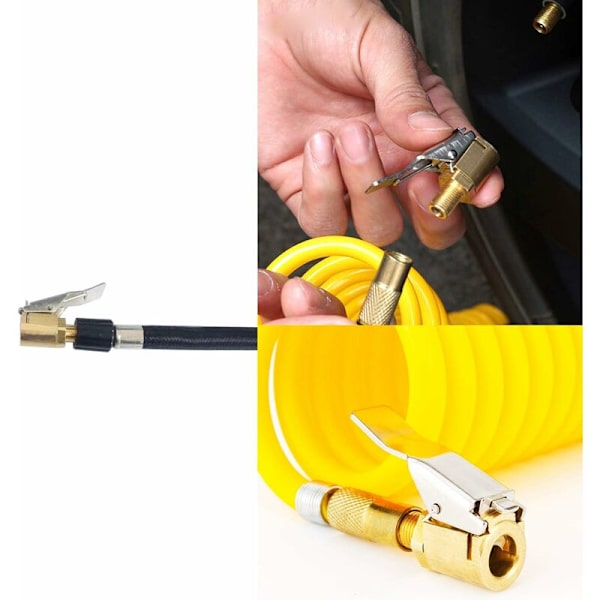 2-delt bilventil-adapter, 8mm pumpemunnstykke messing inflator ventilklemme klemmeadapter for bil- eller lastebildekk