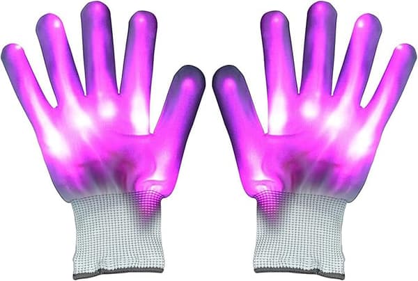 1 par LED-hansker Neon Lysende Lysende Hansker Med Batteri Glød