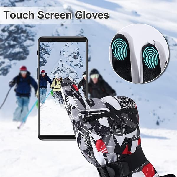 Vinter Vattentäta Isolerande Handskar Snowboardhandskar med handledsrem