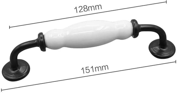x Buede Greb Dørknapper, Skuffegreb og Knapper Skabgreb Møbelgreb (Boringsafstand 128mm)