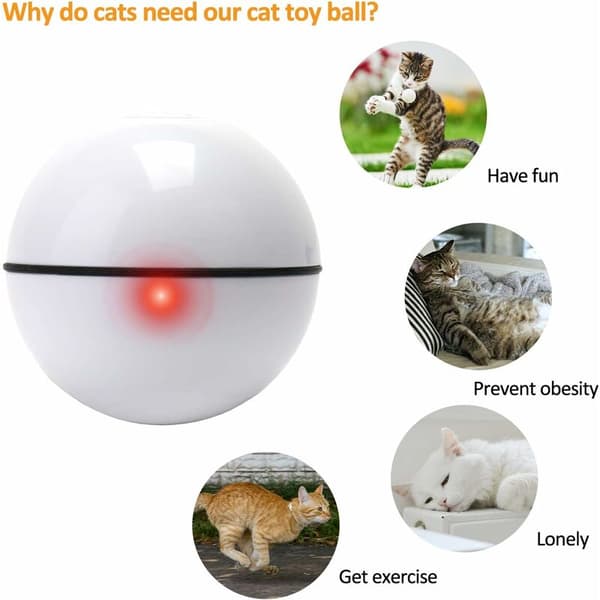 Interaktiv kattleksak, intelligent animerad boll, automatisk rullning