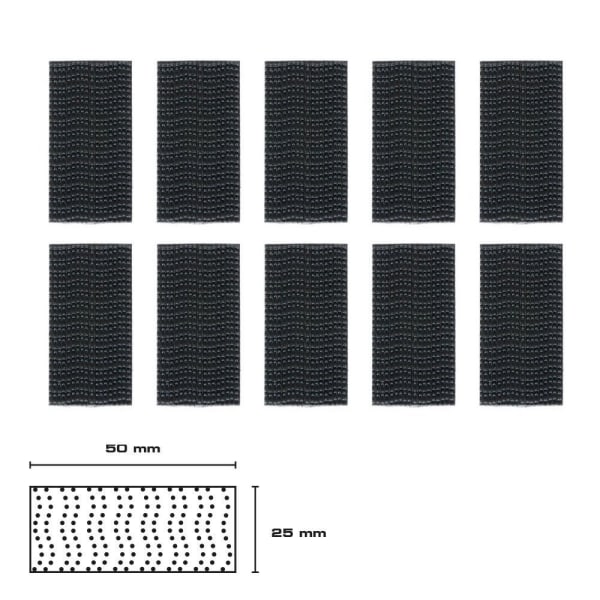 SJ 3550 Sæt med 10 dobbelt lås klæbebånd 25,4 mm x 50 mm sort