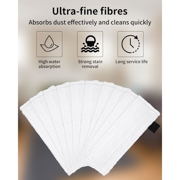 10-pack Mikrofiber Ångrengöringsdukar Ersättningsångmoppdynor för Karcher Easy Fix SC2 SC3 SC4 SC5 Tillbehör Moppdukar