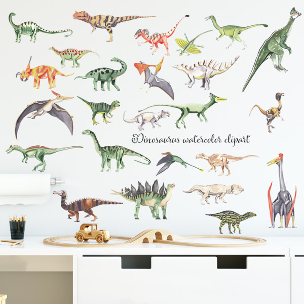 En set dinosaurier väggdekor, väggdekoration väggdekor