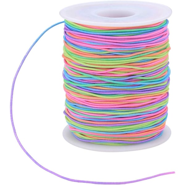 Farge elastisk snor, Rainbow elastisk snortråd, flettet tråd C