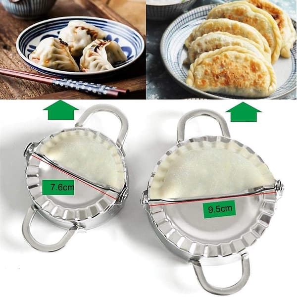 Dumpling Maker, 2 stk rustfritt stål Ravioli Cookie Cutter, Dumpling Maker Set, Dumpling Shaper (Liten 7,6 cm, Stor 9,5 cm)