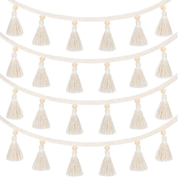 2-pack Macrame vävd tofs girlang mage korg dekorativ vägg