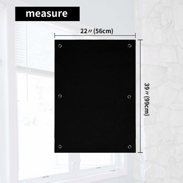 Blackout rullegardin til ovenlys, rullegardin til ovenlys, rullegardin til mørklægning med sugekopper, ingen boring, solbeskyttelse til vinduer og døre, soveværelsesgardin, nem at installere 57x100cm sort