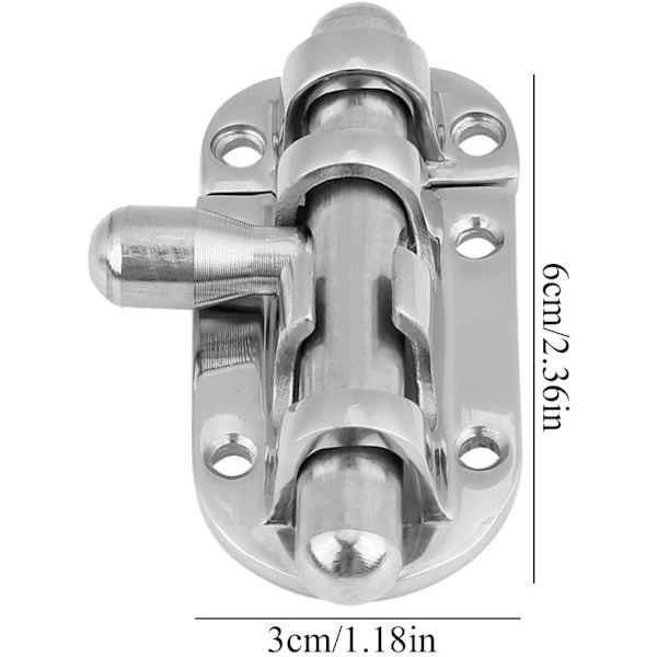 Krom Glidebolt, Rustfrit Stål Cylinderlås til Marine Båddør, Vindue Lukning, Glide Lås, Cylinderlås, Spænde 60mm