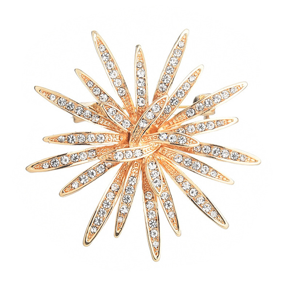 Dam Brosch, Guld Österrikisk Rhinestone Kristall Brosch Smycken