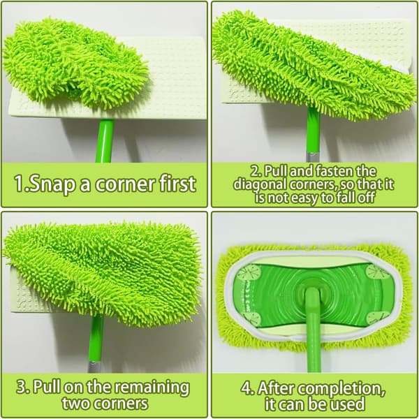 Ersättningsmoppdynor, Moppdynor, Moppdynor, Mikrofibermopp Ersättning, Återanvändbara Chenille Moppdynor, Återanvändbara Dukar för Swiffer Sweeper Mopp