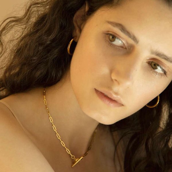 Papper Klipp Länk Växla Halsband Guld