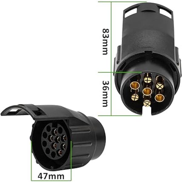 7 til 13 Pin Trailer Adapter 7 Pin Trailer Stik til Bil Trailere, Traktor