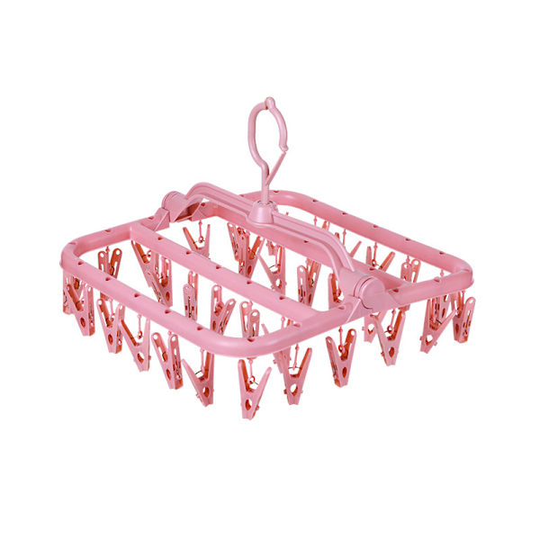 Sock Drying Rack, Hängande Klädtork med 32 Vindtäta Klämmor, Hop