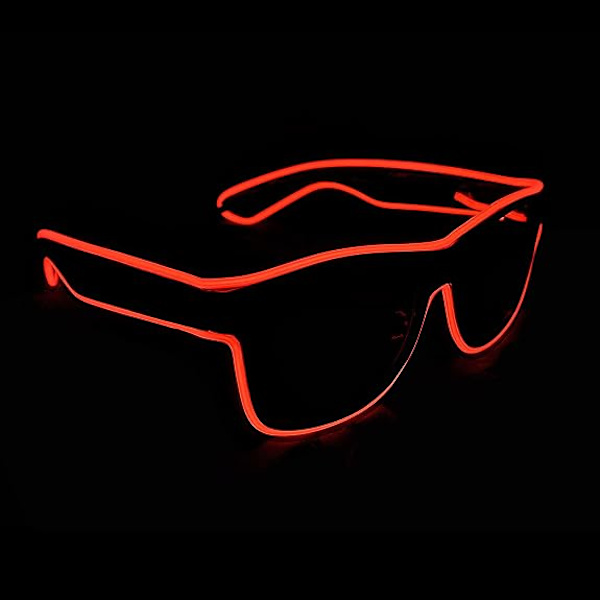 Ljus upp EL Wire Neon Rave Glasögon Glow Flashing LED Solglasögon C