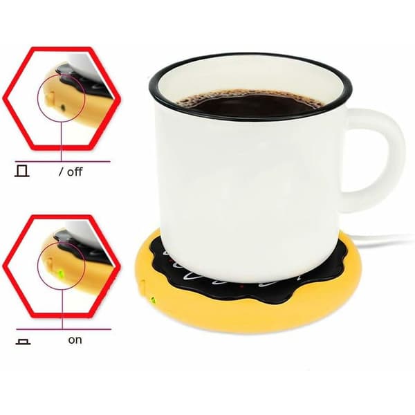 Varmeunderlag, USB-koppmatte i smultringform for kaffe- og tedrikker