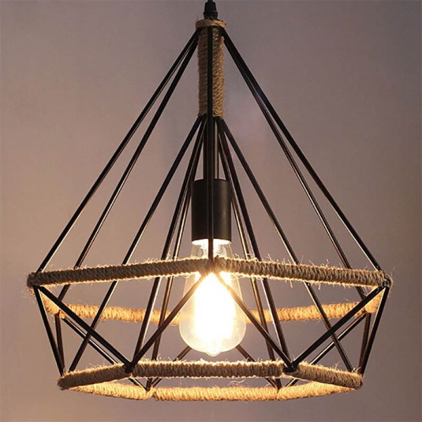 Retro Vintage Loftslampe Industriel Loft Light Metal Diamond