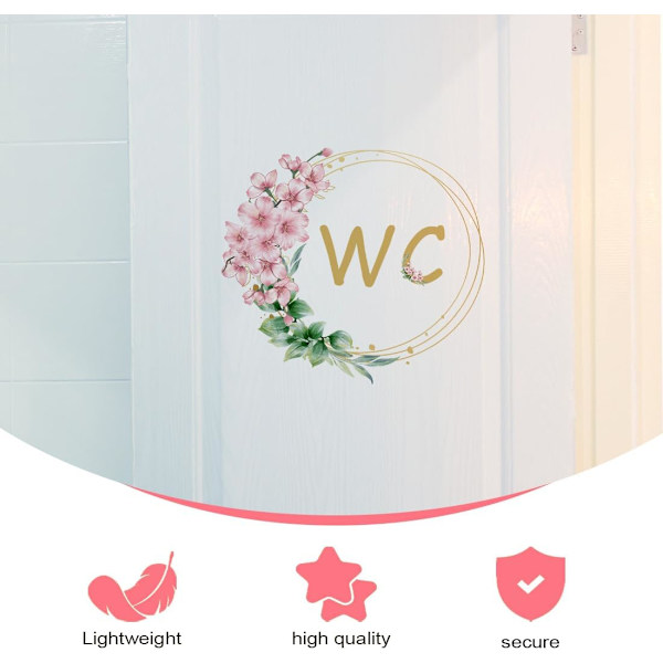 Dörrdekaler Badrum Toalett Badkar Växt Blommor Engelska WC Väggdekaler Badrum Toalett Dekoration Självhäftande Väggdekaler