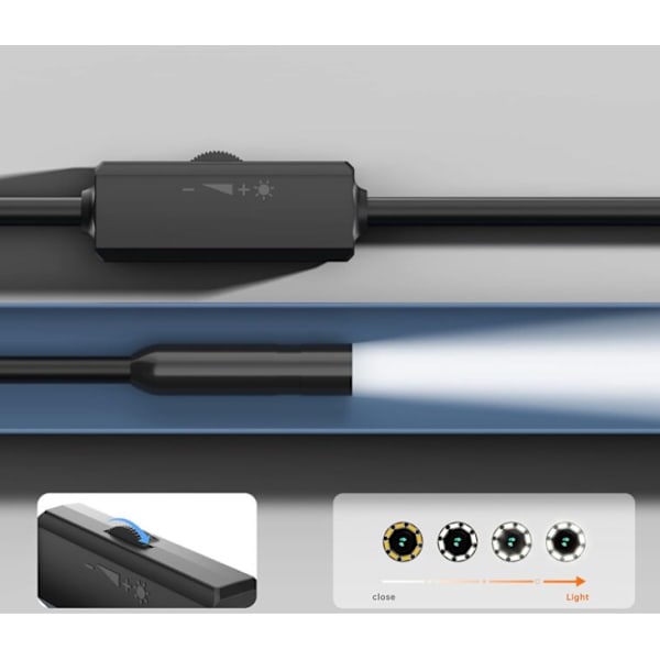 Endoskop för iPhone, Inspektionskamera med 8mm Objektiv, 3 Meter Halvstyv Kabel Boroskop IP68 Vattentät