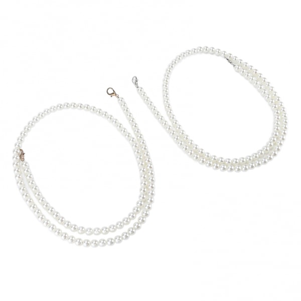 Imitation Pearl Chains Purse Handle Strap Replacement Accessories for Women 1 Meter 20 Pcs
