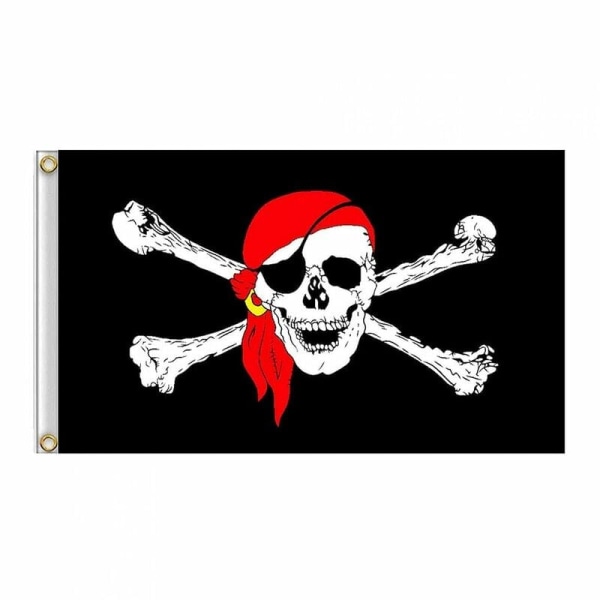 Piratflagga 60x90cm Flagga för utomhuspiratfest KTV Skallebanderoll