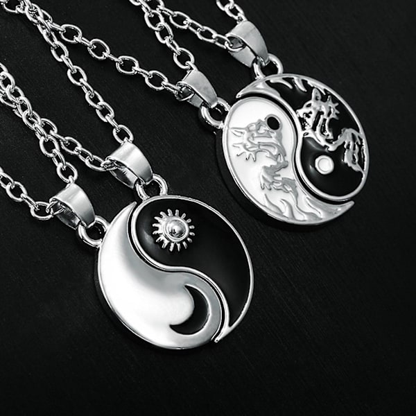 Yin Yang -riipuskaulakoru Tai Chi -ompelukoru Aurinko Kuu -riipuskaulakoru