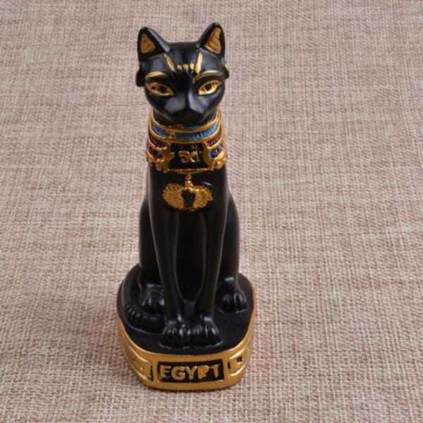 1st liten Vintage Cat Goddess Staty Heminredning egyptisk katt