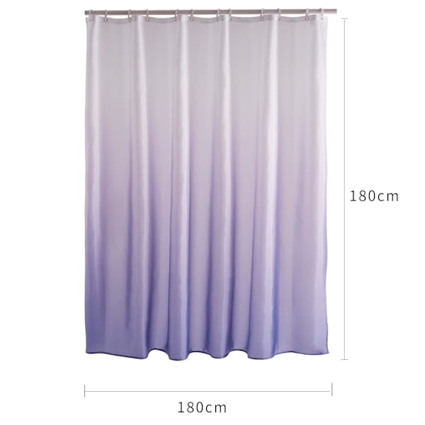 Mögelbeständig duschdraperi tvättbart tyg långt vattentätt polyester duschdraperi gradient lila 180*180cm
