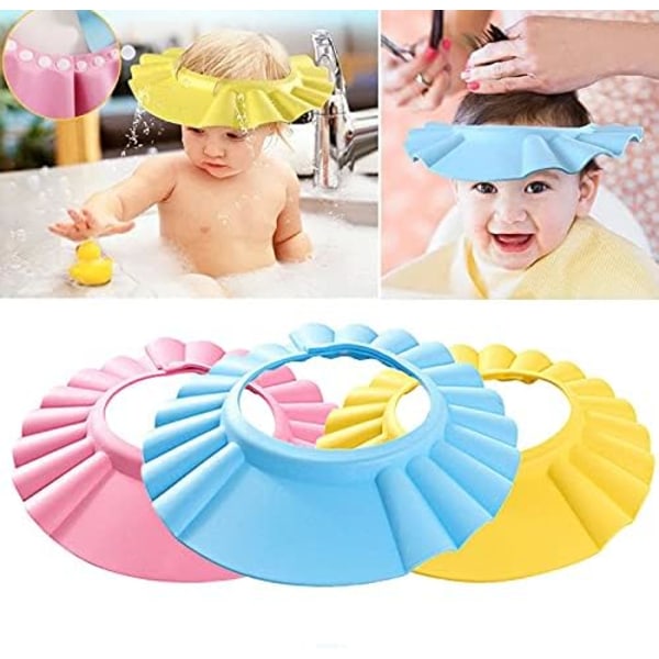 Baby brusehat, 3 stk. baby brusehat, baby brusehat, baby shampoohat, til babybad og hårvask