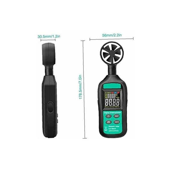 Vindhastighetsmätare, digital anemometer, hög precision