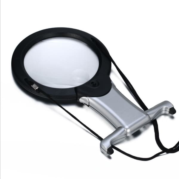 Handsfree-förstoringsglas, 2x förstoring, LED-ljusfunktion